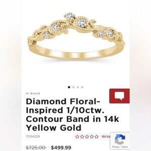 Rogers & Hollands Stackable / Contour Floral Diamond Ring - Size 6